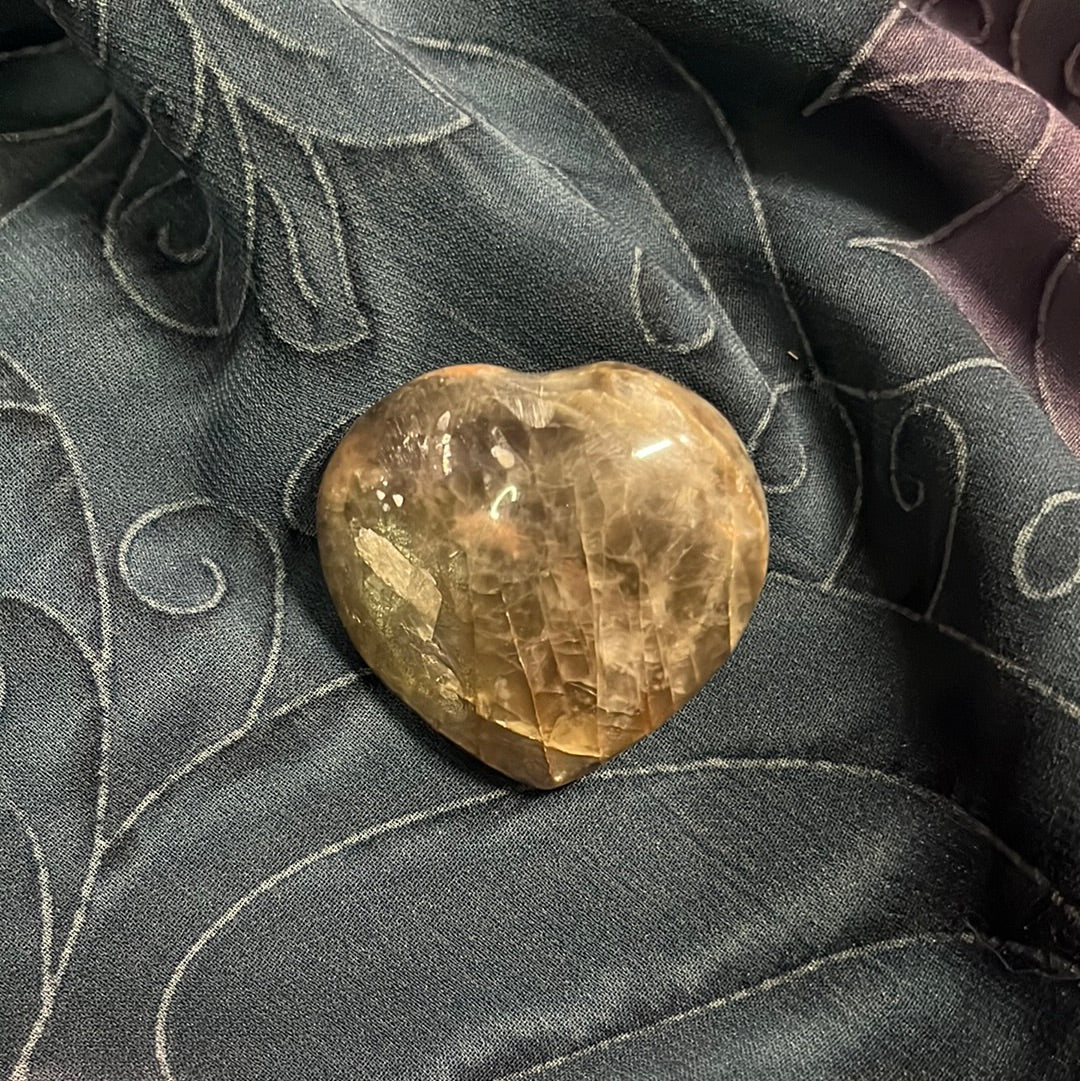 Gray Moonstone Heart Palm