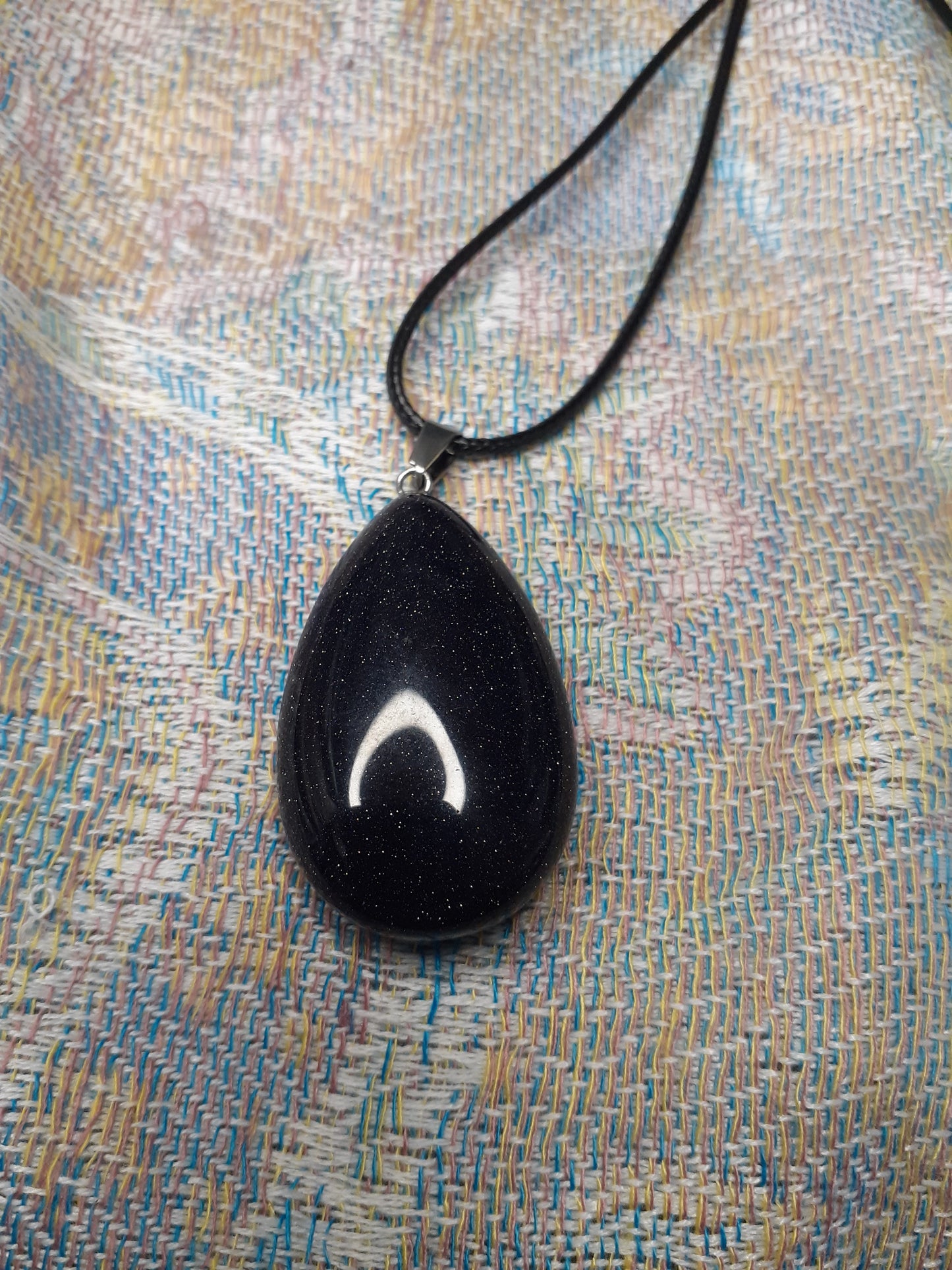 Blue Sandstone Pendant Necklace