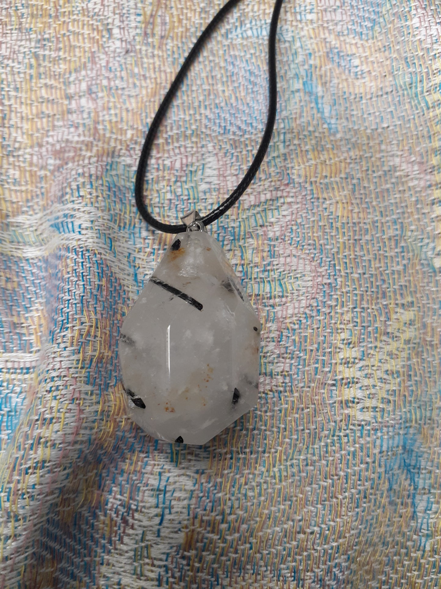 Tourmalated Quartz Pendant Necklace