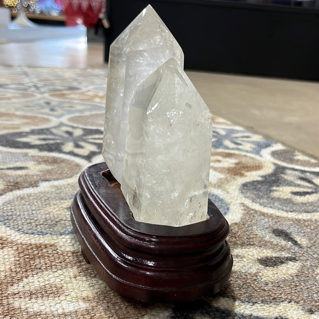 Clear Quartz Double Tower