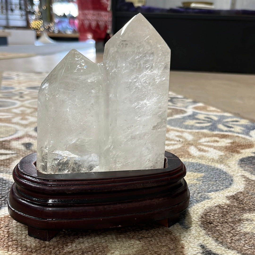 Clear Quartz Double Tower