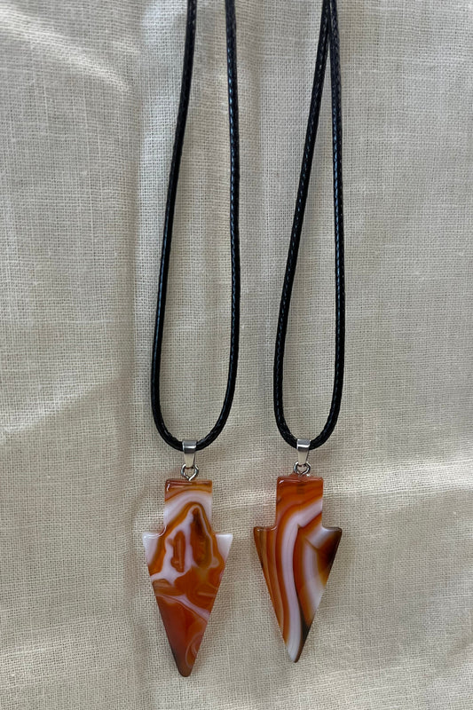 Carnelian Crystal Arrowhead Necklace