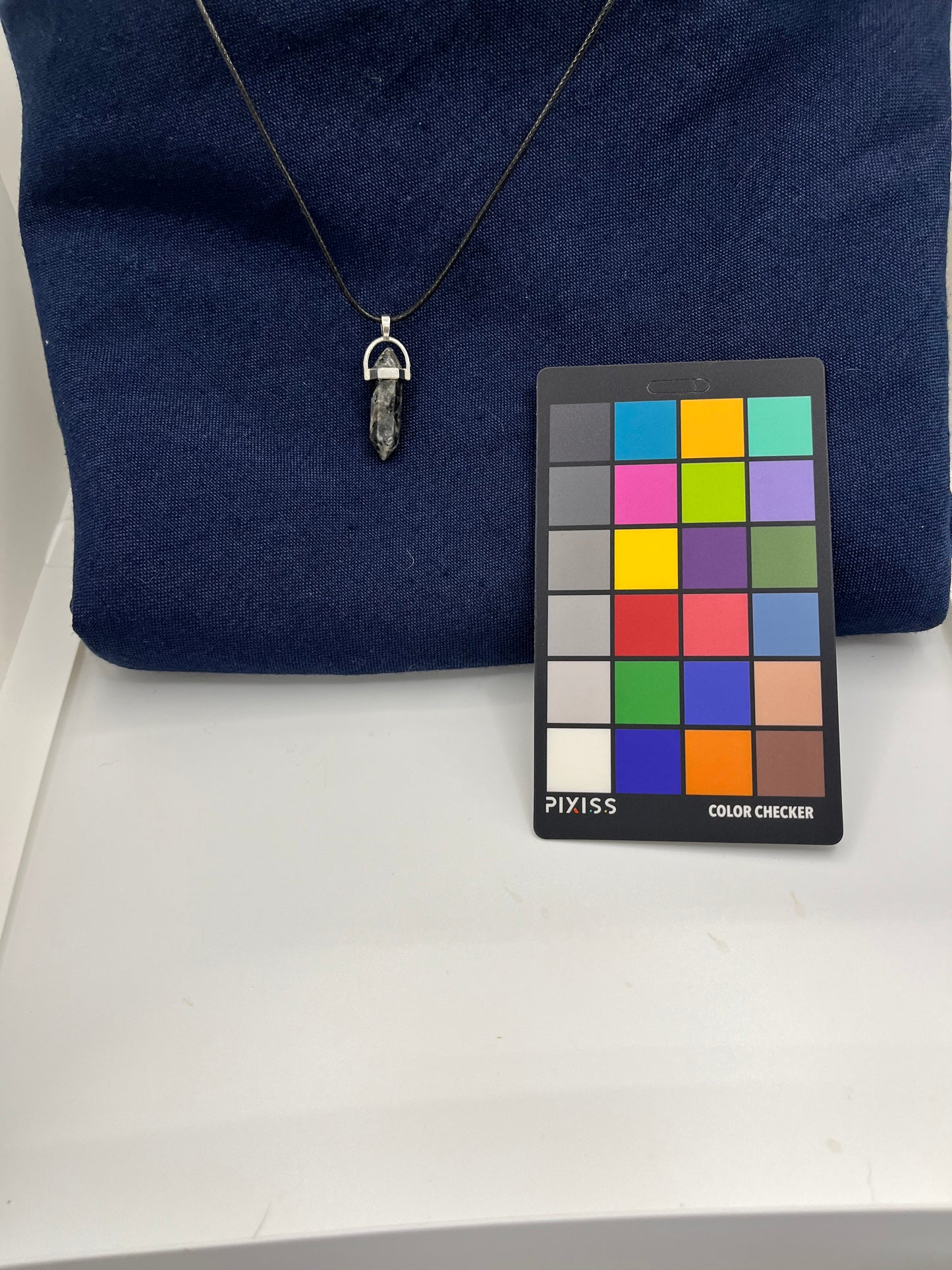Double-Pointed Larvikite Pendant
