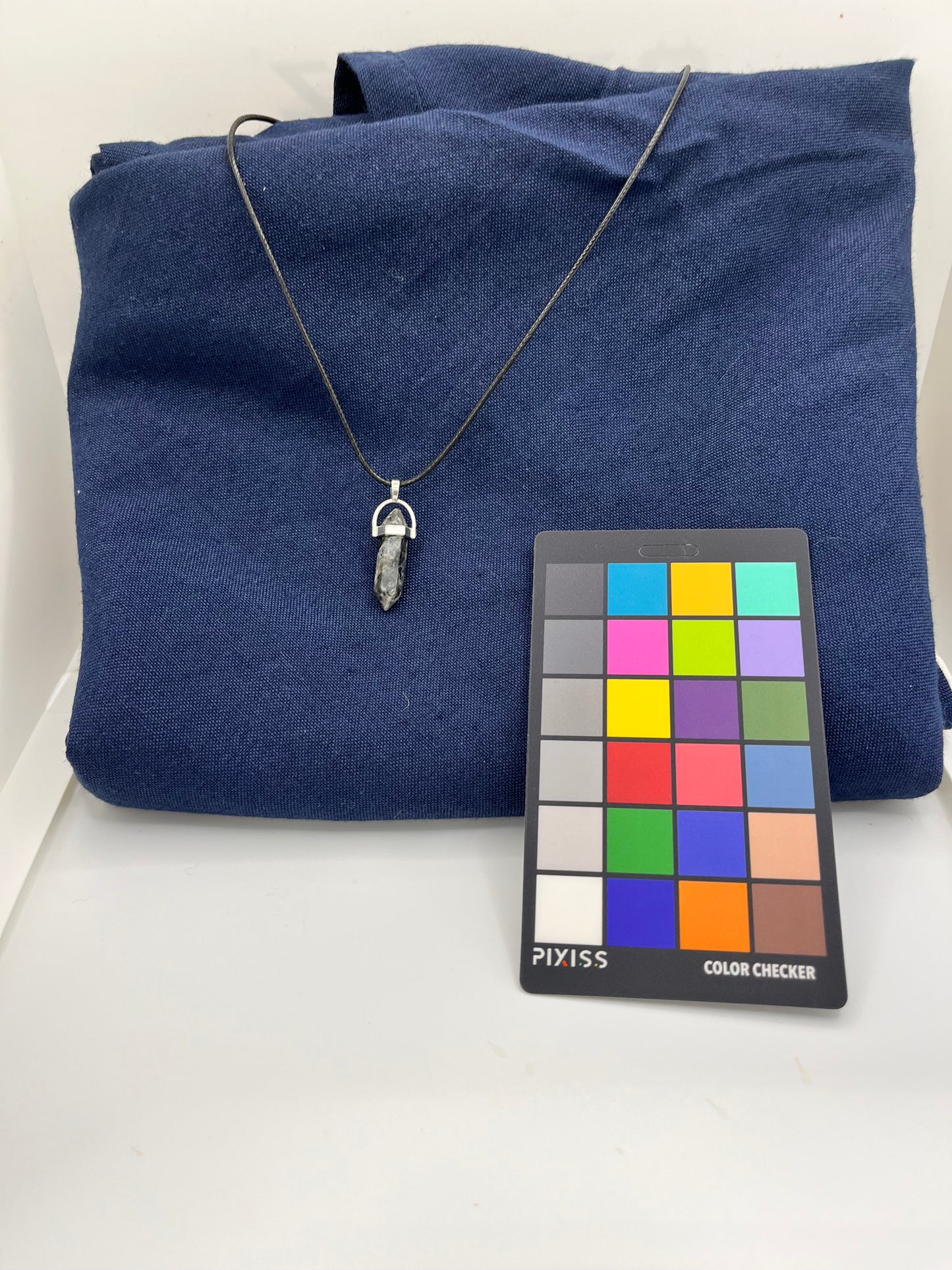 Double-Pointed Larvikite Pendant