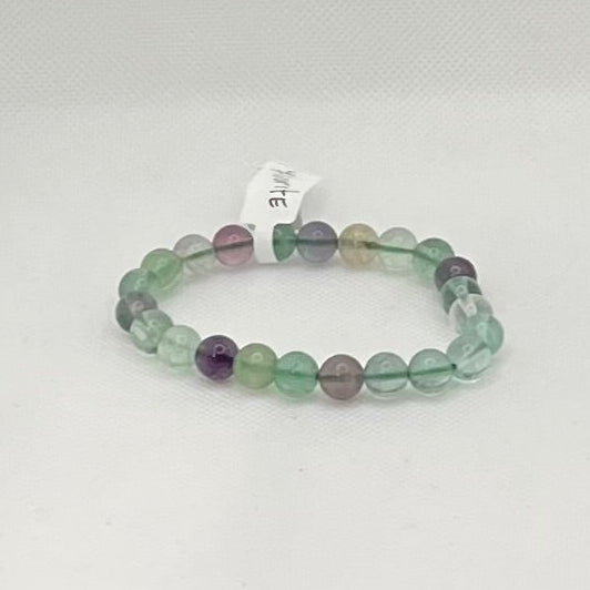 Fluorite Bead Bracelet - 8mm Beads